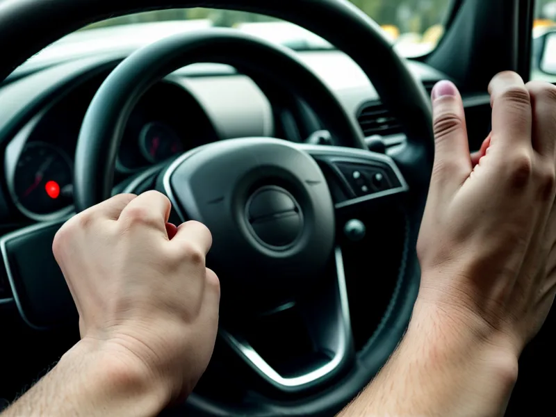 A woman driving herself home safely after a date.