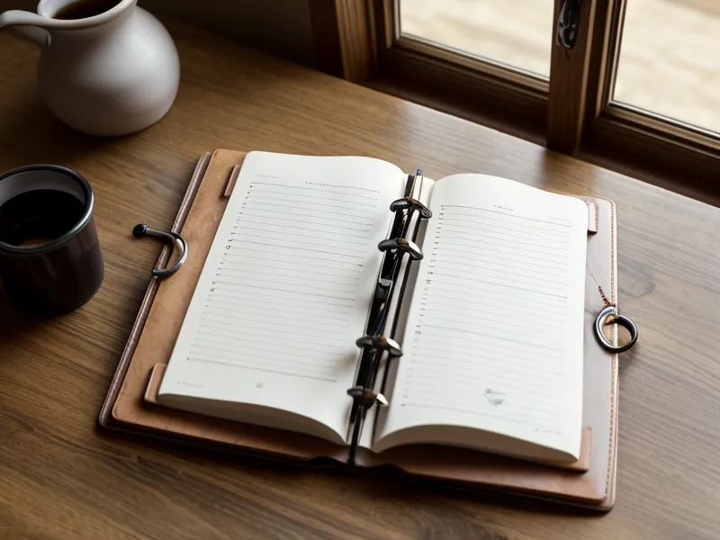 Close-up of a professional binder and glasses on a table