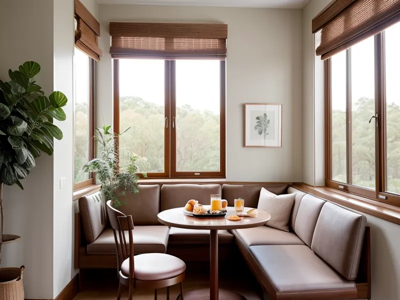 A peaceful forest view through a window representing a break from dating apps.